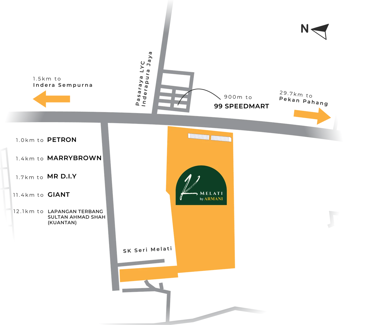 K Melati Location Map
